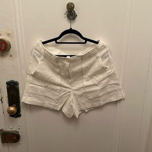NWT JCREW white linen cargo shorts - size 12